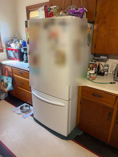 Samsung French-door refrigerator in a North End Tacoma kitchen during a cooling diagnostic